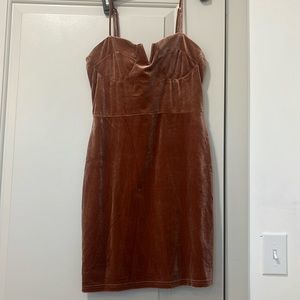 Lulus Burnt Orange Velvet Dress